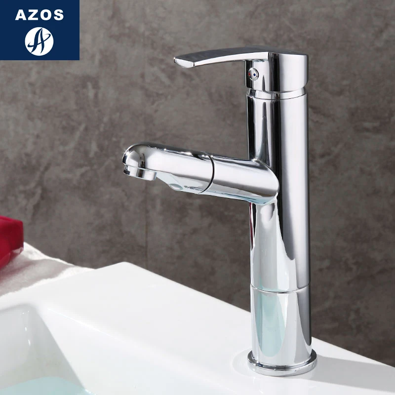 Azos смеситель для умывальника выдвижной умывальник латунный хромированный