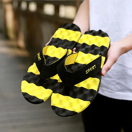 Black yellow 2 Дизайнерские размер 45 обувь на плоской подошве обувь коричневого цвета светло голуюой мужские сандалии летние наружные горки плюс итальянские шлепанцы пляжные 46 флип-флоп - Цвет: Black yellow 2