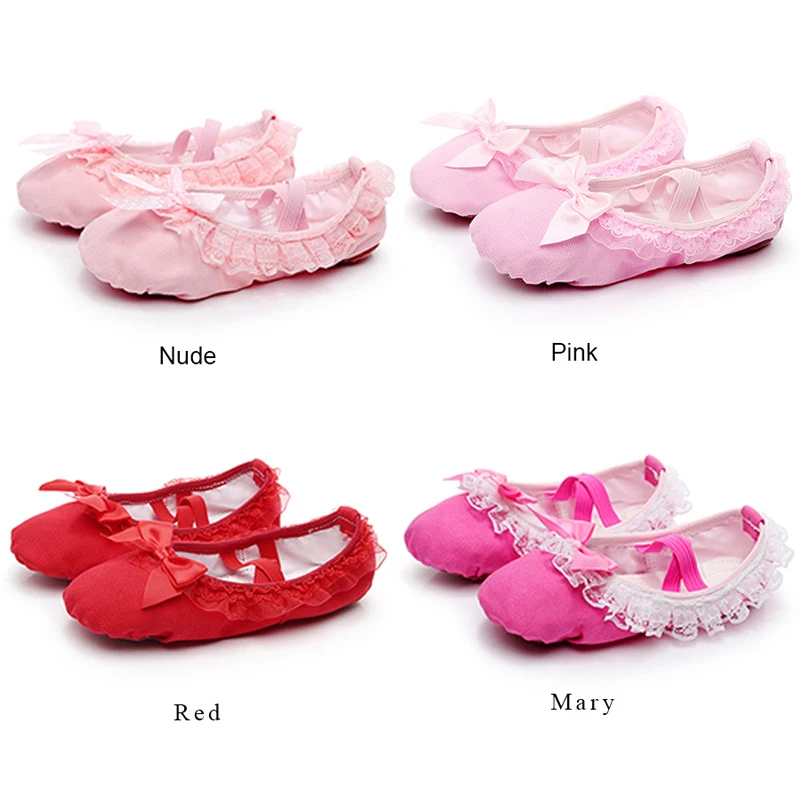 

TIEJIAN Bow Lace Dancing Shoes For Women Comfortable Wear-resistant Girls Ballet Shoes Yoga Performance Practice Scarpe Ballo 05