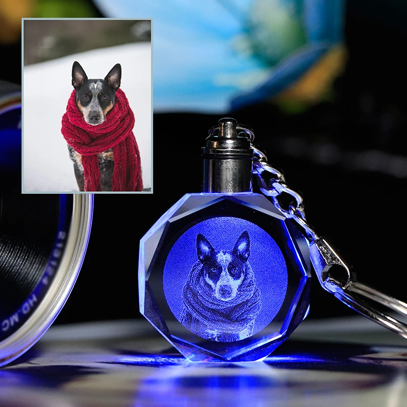 Необычные персонализированные K9 кристалл LED брелок индивидуальные фото для
