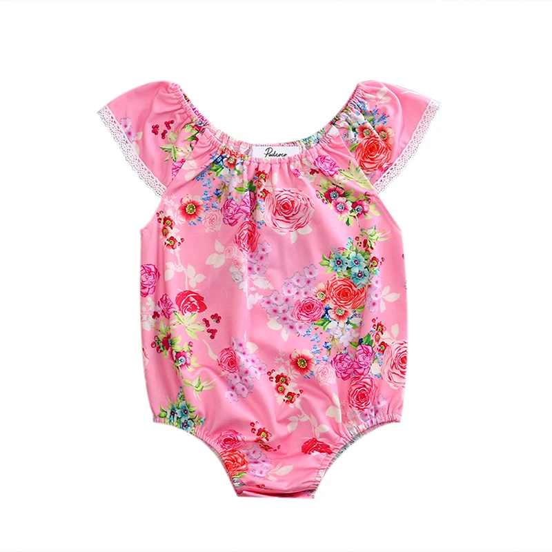 2017 летний модный пляжный комбинезон синего цвета с цветочным принтом и