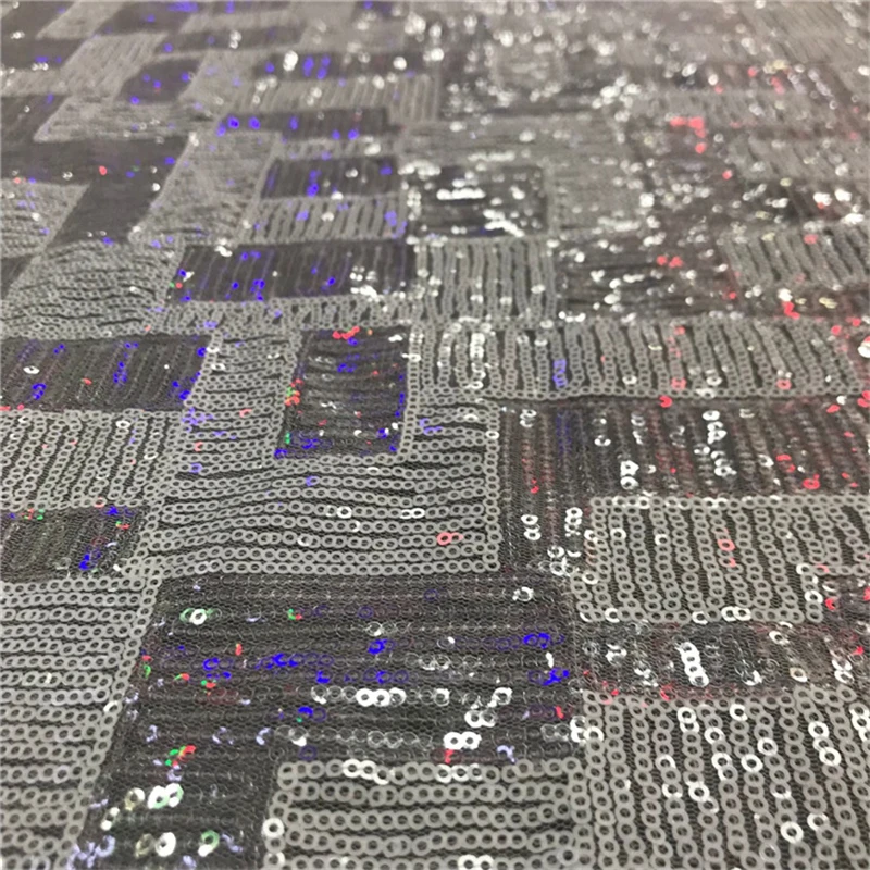 1 ярд новая Асимметричная квадратная кружевная ткань с блестками белая сетчатая