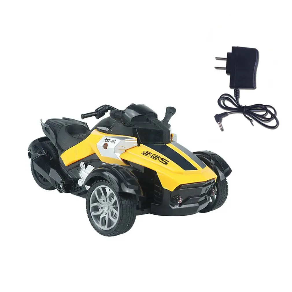 1/14 4CH инфракрасный пульт дистанционного управления RC автомобиль высокоскоростной гоночный 3 колесный ATV готов к запуску мотоцикл трехколесный велосипед внедорожный автомобиль игрушка - Цвет: Цвет: желтый