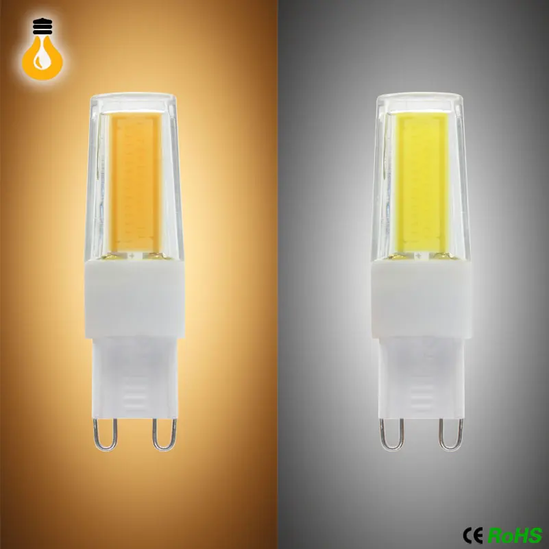 Хорошее качество LED G9 лампа затемнения AC220V 6 Вт 7 8 9 COB SMD освещение лампы заменить