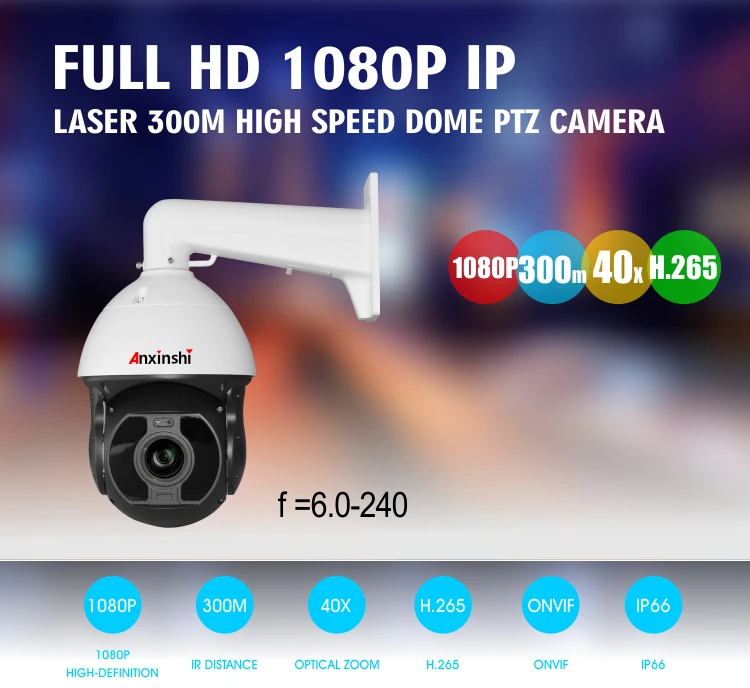 PoE 40X zoom новая технология полноцветный светильник CMOS sony IMX385 1080P IP PTZ камера Лазерная 300 м Ночная Vew CCTV камера