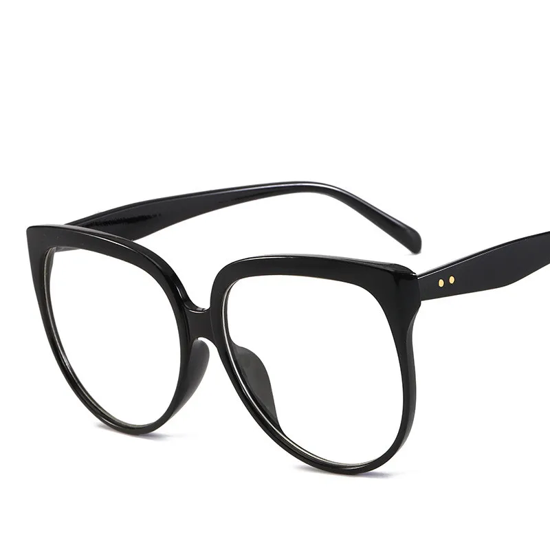 Higodoy, модные женские солнцезащитные очки Cateye, негабаритные, брендовые, дизайнерские, пластиковые, винтажные, зеркальные, градиентные линзы, женские солнцезащитные очки, UV400 - Цвет линз: black clear