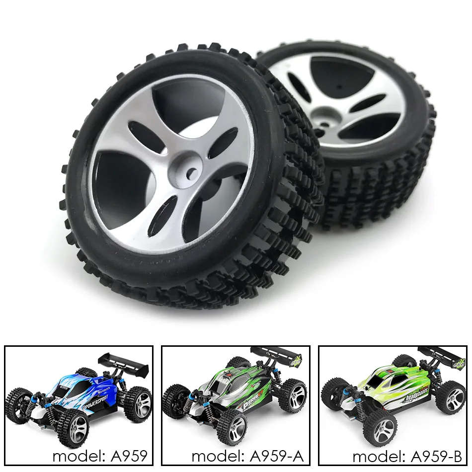 Фото Автомобильные шины 2 шт./лот детали для Wltoys A959 Φ 1/18 Радиоуправляемый автомобиль Автомобильные шины 2 шт./лот детали для Wltoys A959 Φ 1/18 Радиоуправляемый автомобиль