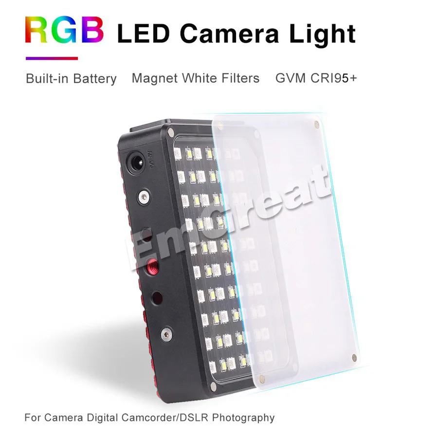 GVM RGB-7S портативный карманный полноцветный светодиодный светильник RGB для видеосъемки CRI 95+ Bi color 2000-5600K с управлением через приложение встроенный аккумулятор для sony Canon