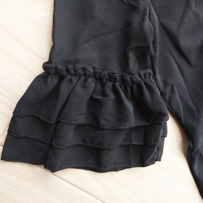 Big Size Fashion Girls Dress Summer Flare Sleeve Chiffon Kids Teenager Vestidos Black Girl 6 - 15 years | Детская одежда и обувь