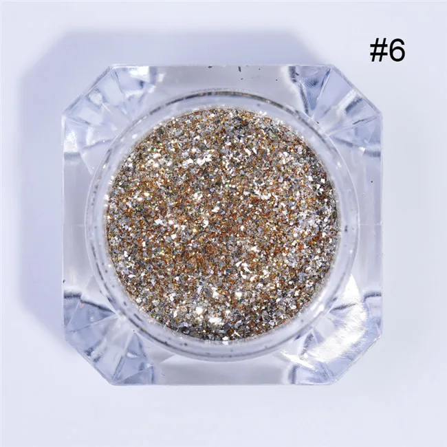 Platinum6 Ur Sugar Aurora смешанные Блестки для ногтей Порошковая голографическая кристальная Платина блестки Порошковые хлопья гвоздь художественное украшение для УФ-геля DIY - Цвет: Platinum6