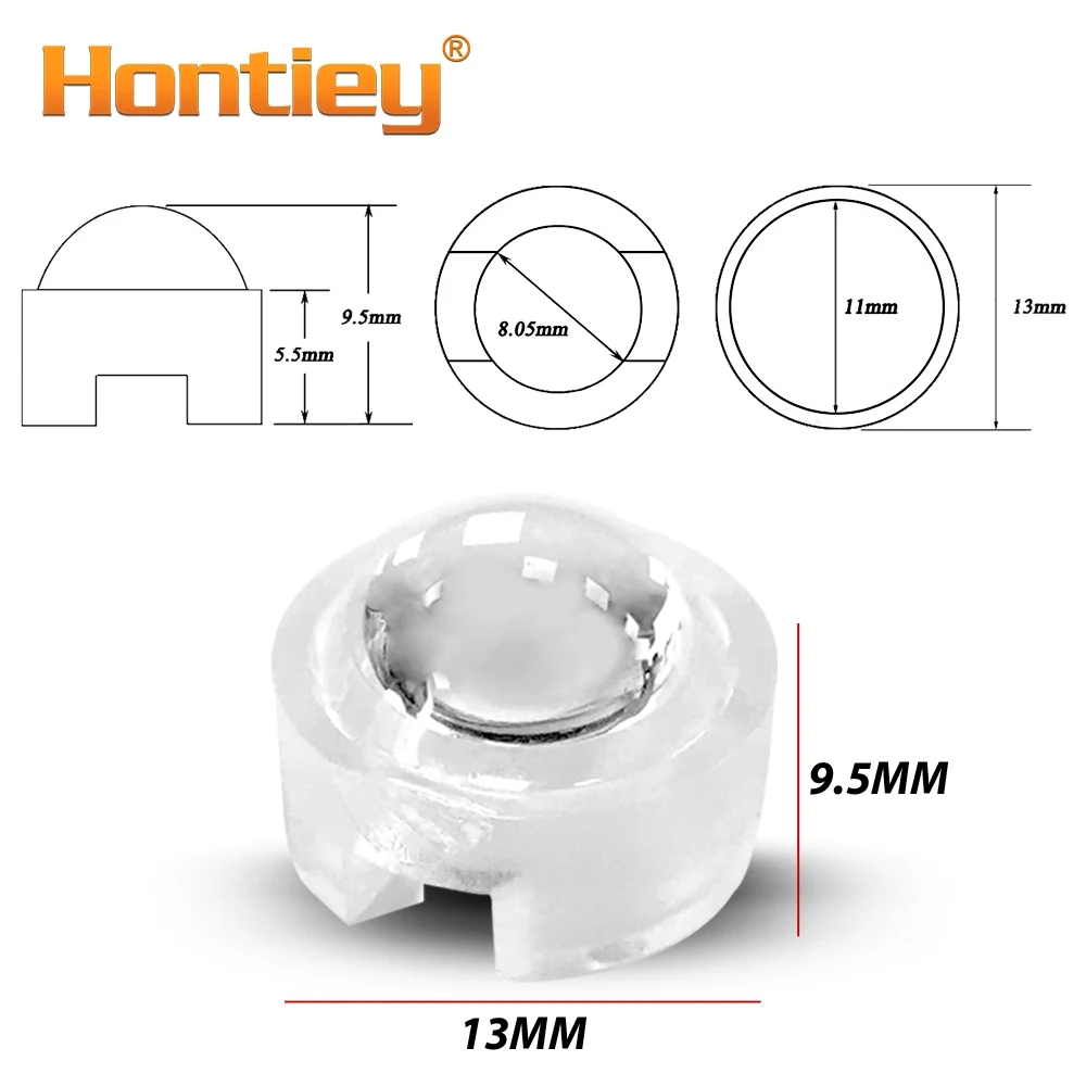 Hontiey 13 мм мини светодиодные линзы 20 30 45 60 100 угол 120 градусов для 1 Вт 3 5 чипы бусины IR