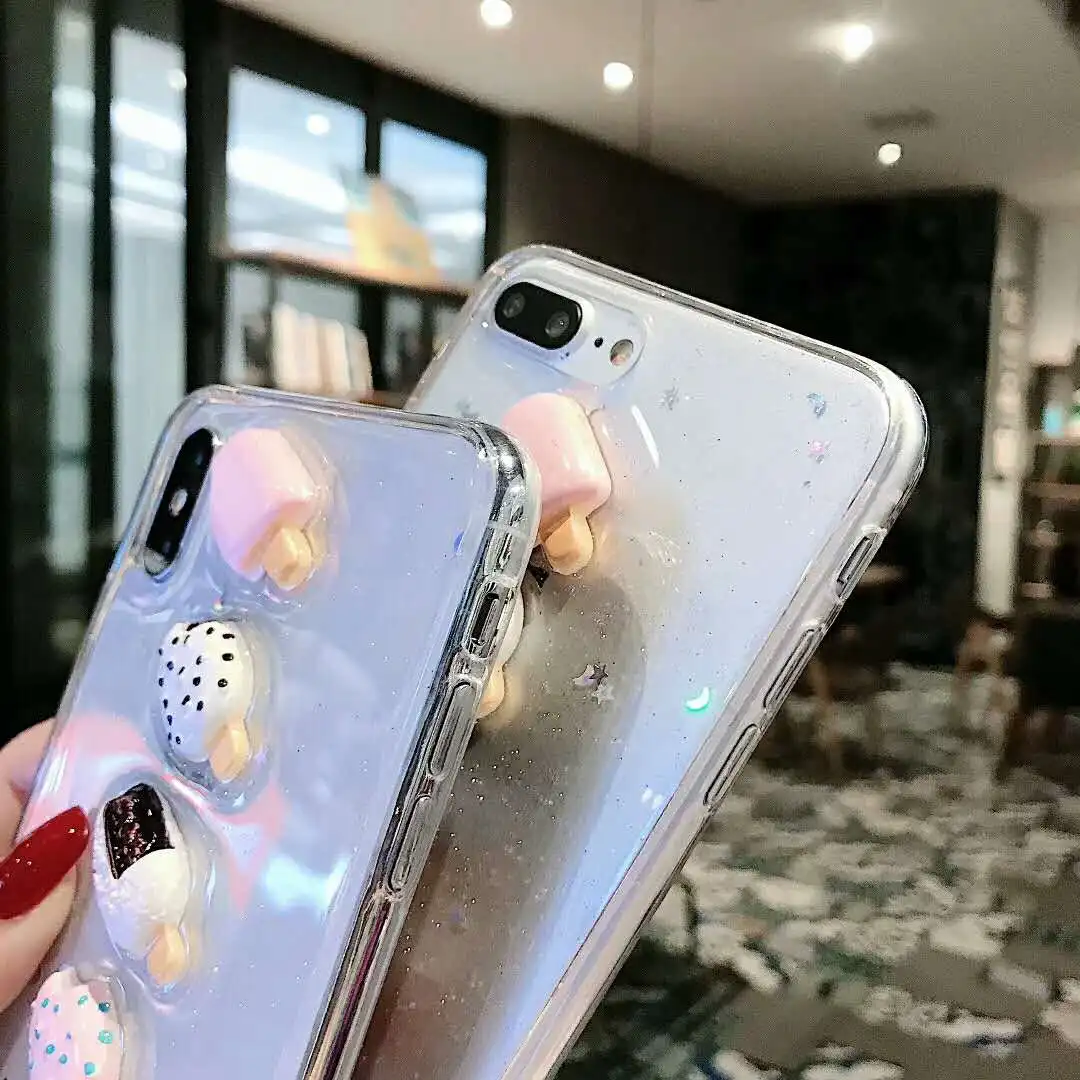 Летний свежий чехол для телефона с мороженым Iphone X Xs Max прозрачный мягкий из ТПУ 6s 7