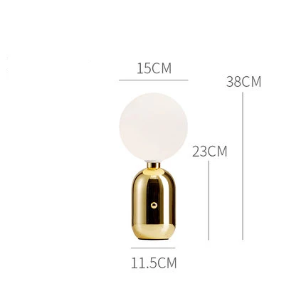 Gold 15CM Нордическая настольная Светодиодная лампа Parachilna ABALLS светодиодный настольный настольная лампа пластина металлический молочный матовый стеклянный абажур лампа для чтения в спальне - Цвет абажура: Gold 15CM