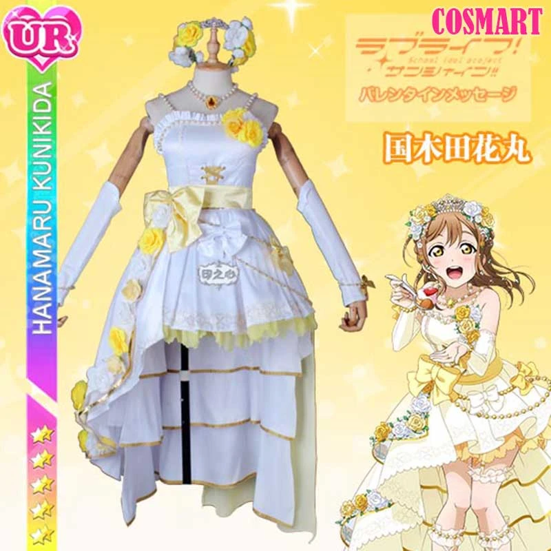 

Аниме Lovelive Sunshine! Новинка открытка Подружка невесты Пробуждение Kunikida Hanamaru белое Лолита свадебное платье косплей костюм Хэллоуин
