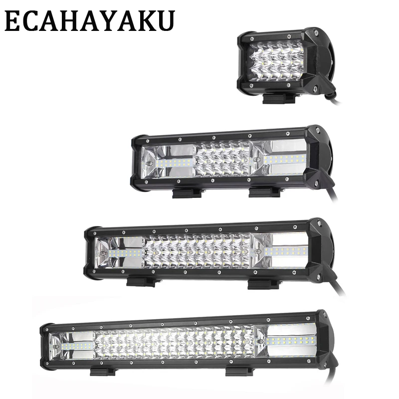 ECAHAYAKU 3-рядная 4 &quot11&quot 15 &quotсветодиодная световая панель для внедорожников