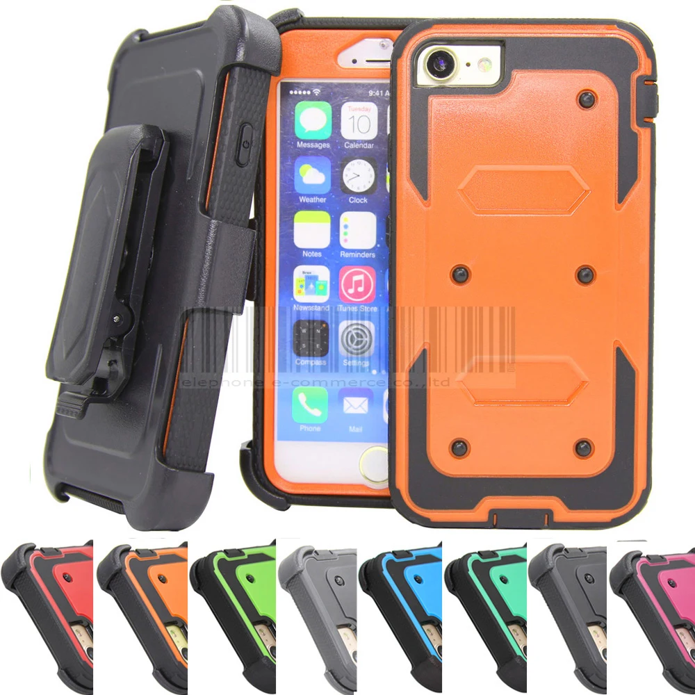 Чехол кобура с зажимом для ремня iPhone 7 Plus Kickstand Heavy Duty Armor Гибридный противоударный