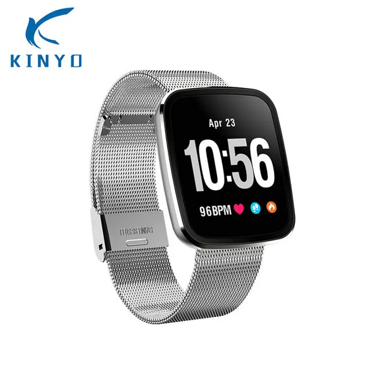 Серебристый Kinyo KYP-001 Smart Watch High Definition Big screen Bluetooth 4.0 Heart Rate Monitoring Smart Band Wristband pk mi band3 - Цвет: Серебристый