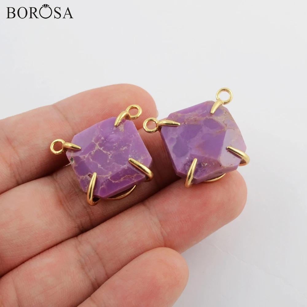 BOROSA 5/10 шт. Квадратные золотые когти соединители из мусковита сахарного сплава