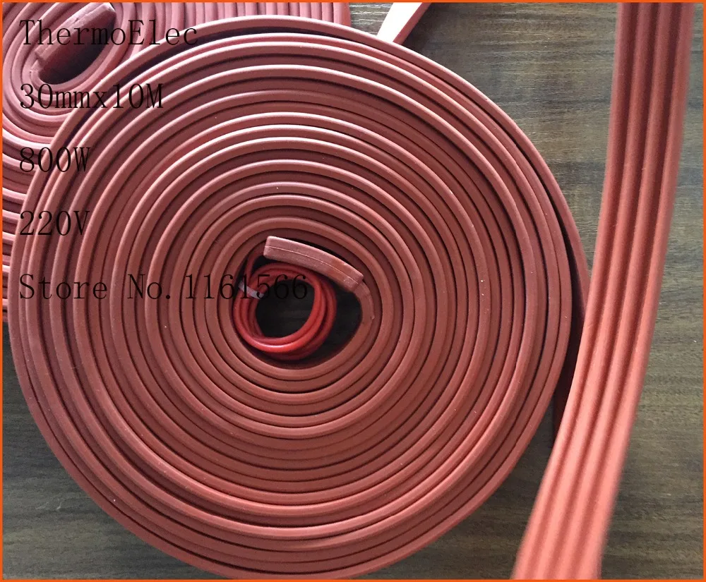 

30mmx10M 640W 220V Industrial laboratory Electric Waterproof Flexible Silicone Rubber Heater Heating Belt Unfreezer for Pipeline