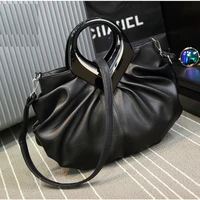 lykanefu women handbags high quality tote bag for women black fashion clip hobos pu leather handbag designer bolsa feminina