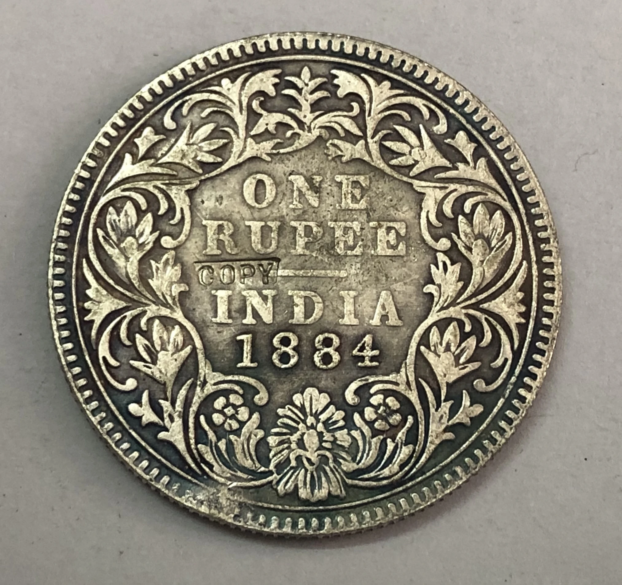 1884 Индия британская 1 Rupee Victoria|Безвалютные монеты| |
