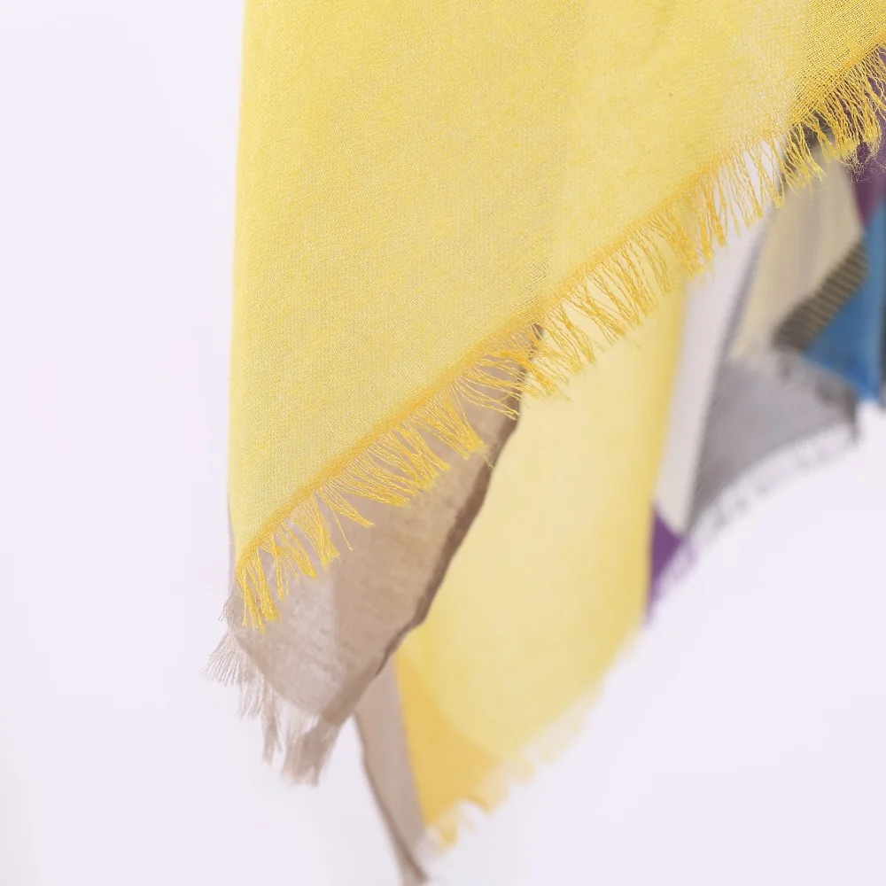 Дизайнер 2019 трикотажные сезон: весна–лето Для женщин шарф в клетку теплые