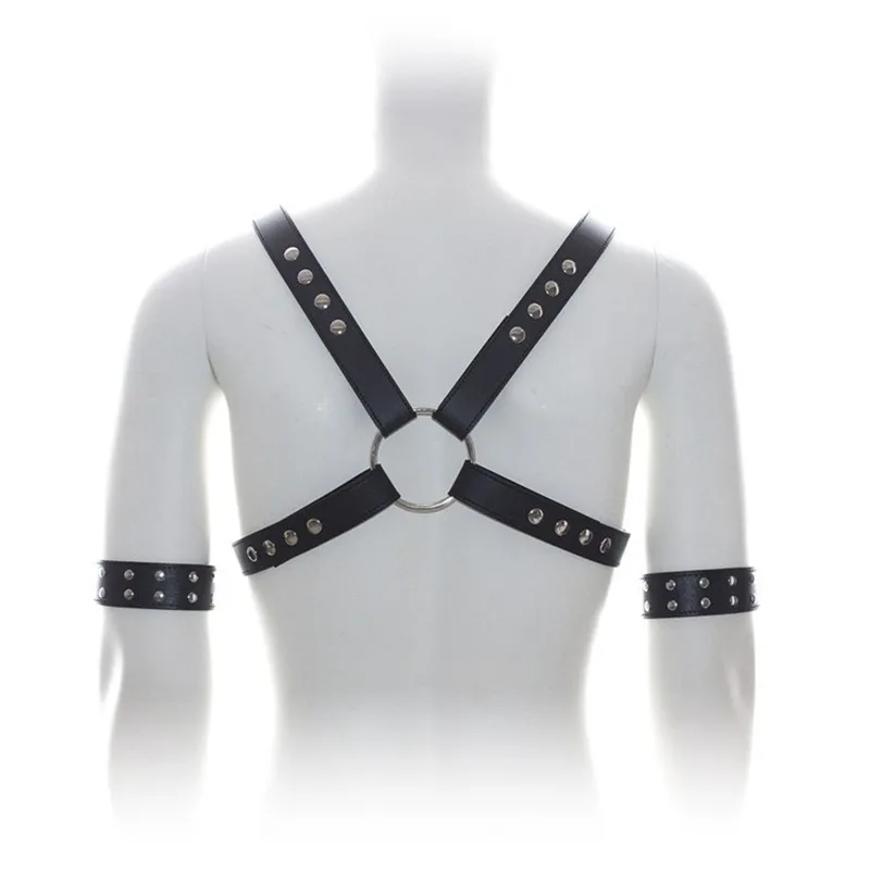 Men's Punk Adjustable Body Chest Snap Armbands Suspenders Strap Clubwear Leather Harness Accessories |