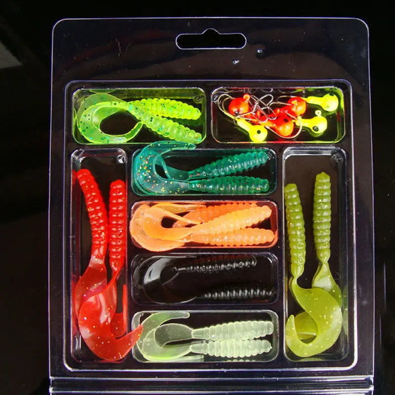 25 шт. Красочная Мягкая приманка в виде червей набор рыболовных приманок для ловли