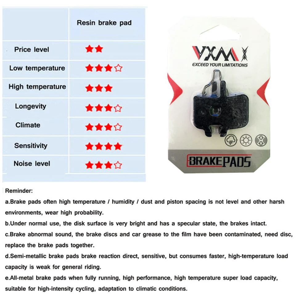 VXM 2 пары велосипедных дисковых тормозных колодок для MTB Hayes HFX-MAG/HFX-9