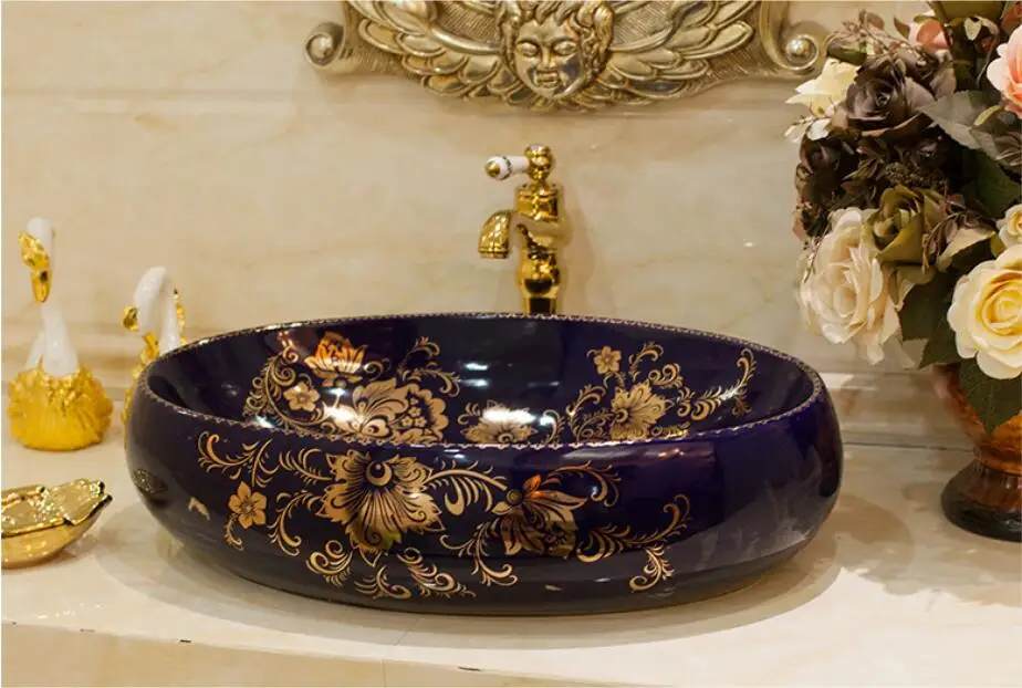 Фарфоровая гардеробная овальная раковина Lavabo столешница для ванной комнаты
