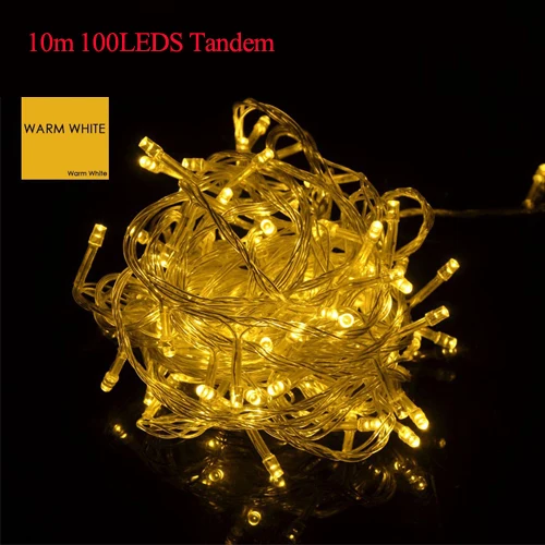 10m 100leds Warm 3x3 м 304 светодиодный Сказочный светильник для свадьбы, Рождественская гирлянда, светодиодный светильник для занавесок, для улицы, Нового года, дня рождения, вечеринки, украшения сада - Испускаемый цвет: 10m 100leds Warm