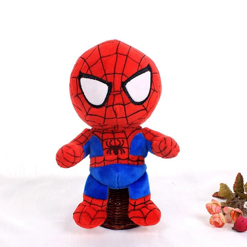 spiderman 10 шт./лот Q стиль Человек-паук Капитан Америка Мягкие игрушки супер герой Бэтмен игрушки мягкие Мстители плюшевые подарки - Цвет: spiderman