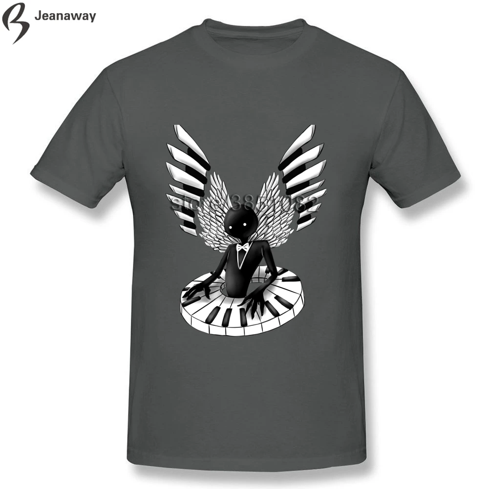 Fashion Design Deemo Wings of Piano Men T-shirt Short Sleeve Full Cotton CrewNeck T shirts Hip Hop Tshirt | Мужская одежда