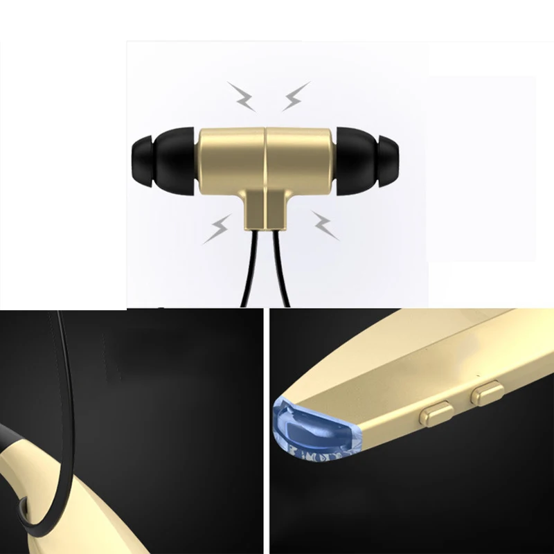 H7 Bluetooth Earphone Headphones with Mic New Wireless Headset Headphone Attraction Slim Neckband For Sport Earbuds Magnet |