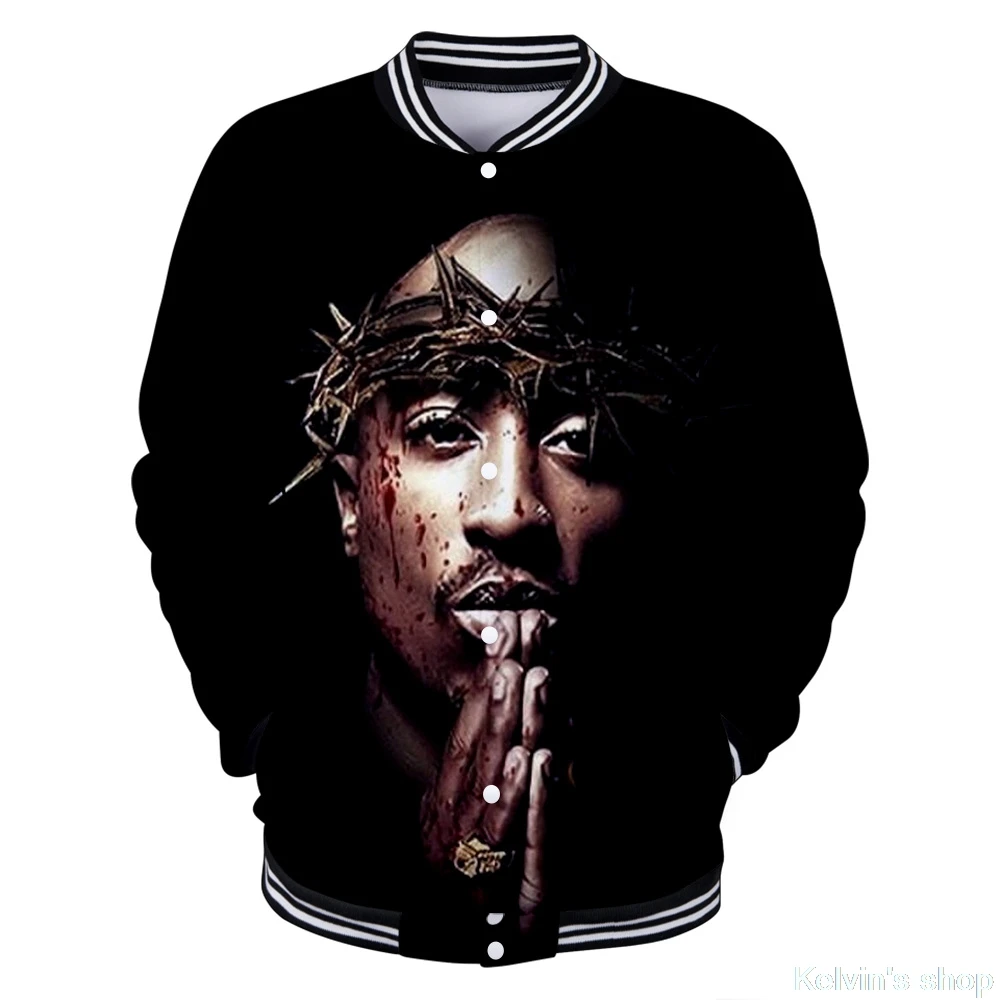 2PAC модная верхняя одежда для мальчиков длинная бейсбольная куртка с принтом