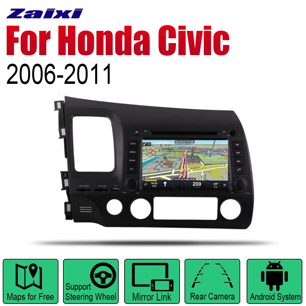 

Android Car Radio Stereo GPS Navigation For Honda Civic 2006~2011 Bluetooth wifi 2din Car Radio Stereo Multimedia Player Audio