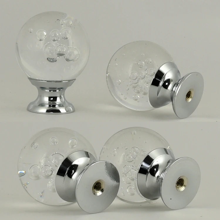 

4 шт. 30 мм прозрачная стеклянная Шариковая ручка для шкафа, выдвижная ручка для шкафа, кухни и спальни, мебельные жалюзи