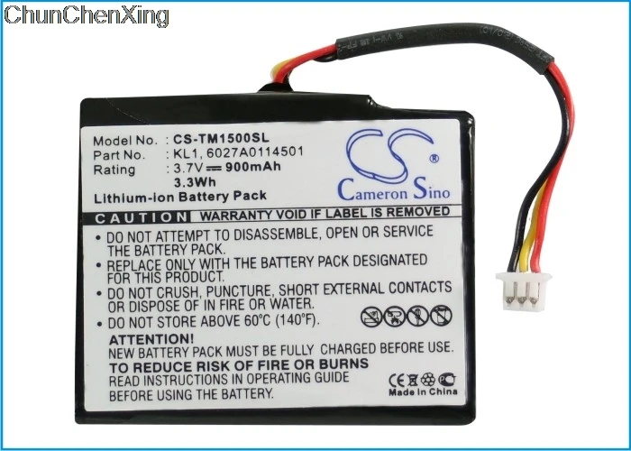 Аккумулятор Cameron Sino 900 мАч 6027A0114501 KL1 для TomTom VIA 1405 1405M 1405T 1435T 1435TM 1505 1505M 1505T