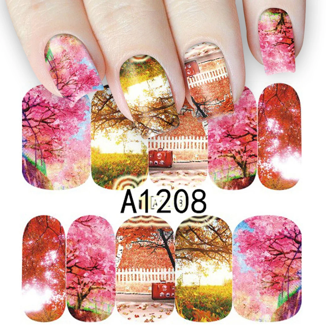 1 маленькая наклейка на ногти в виде кленовых листьев|nail sticker|water decalswater decal nail |