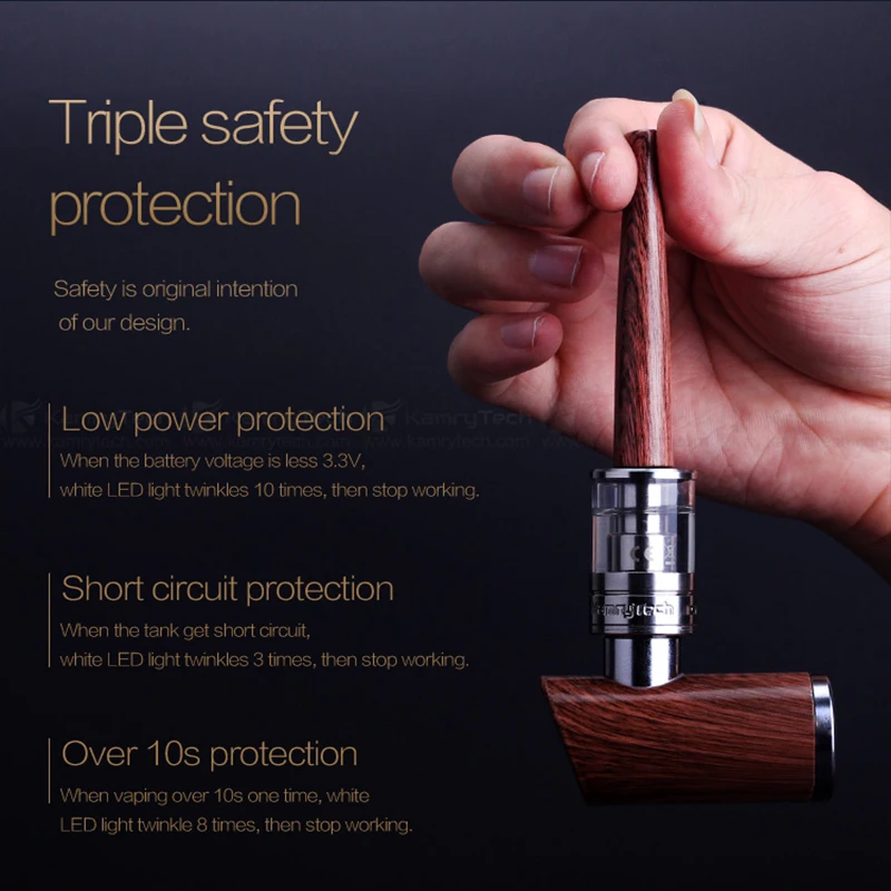 Kamry K1000 plus electronic cigarette built-in 1000mAh Battery 4ml e liquid vaporizer E pipe Mod Wooden Hookah vape | Электроника