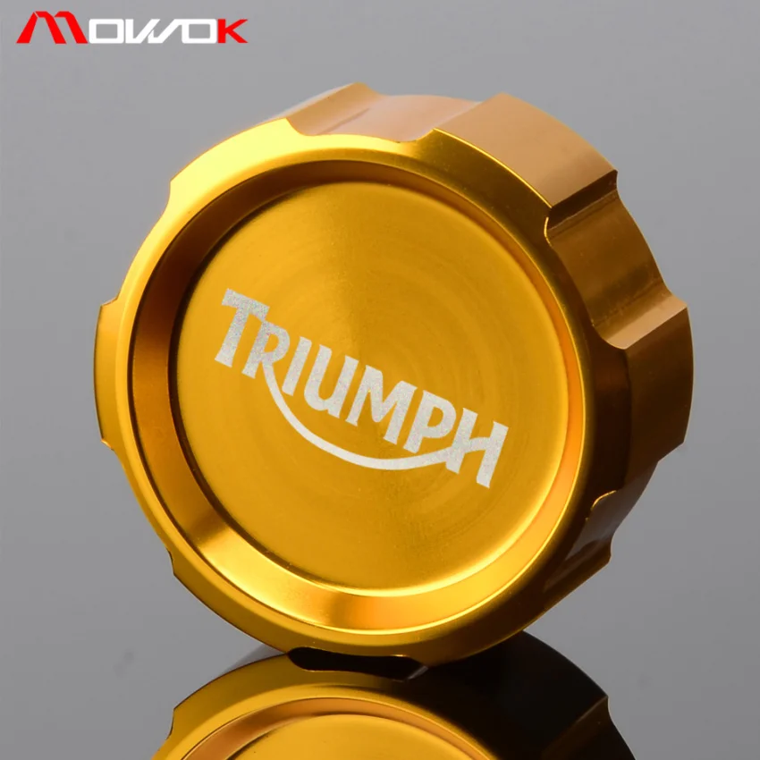 Золотой Мотоциклетный CNC задний тормоз Крышка Резервуара Крышка для Triumph DAYTONA 675/675R скорость тройной 1050/1050R-UP TIGER 800-UP с логотипом - Цвет: Золотой