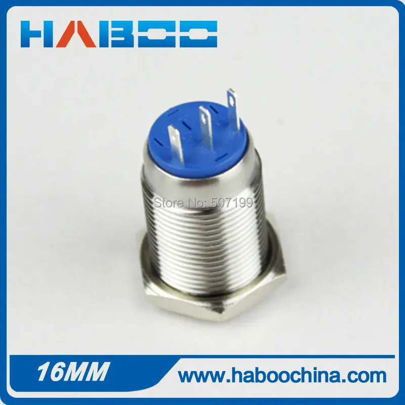 10 шт./лот мгновенный диаметр 16 мм металлический кнопочный переключатель pcb Тип SPST