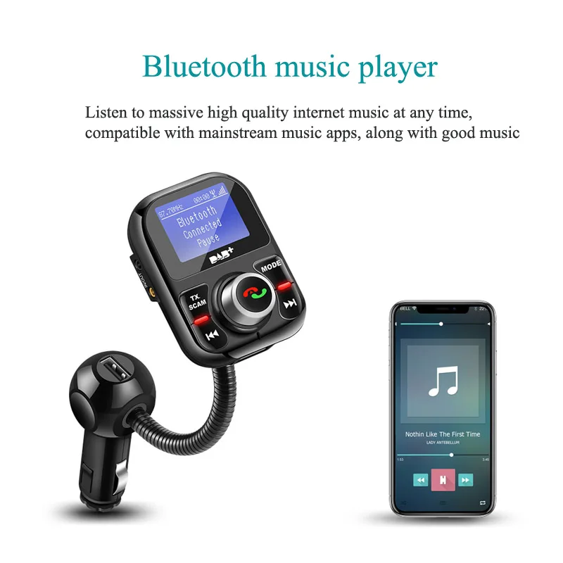 JaJaBor автомобильное DAB цифровое радио в автомобиле с fm-передатчиком Bluetooth Handsfree Kit цифровое аудио вещание поддержка воспроизведения папки