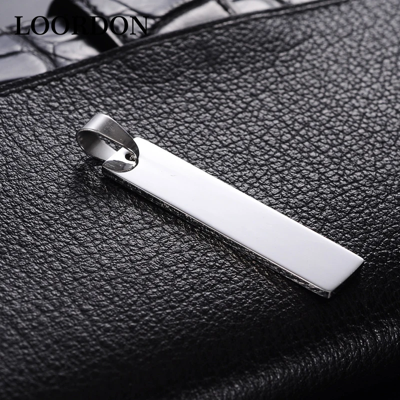 Loordon High Grade Stainless Steel Blank Engravable Vertical Bar Pendant with Free Gift Bag | Украшения и аксессуары
