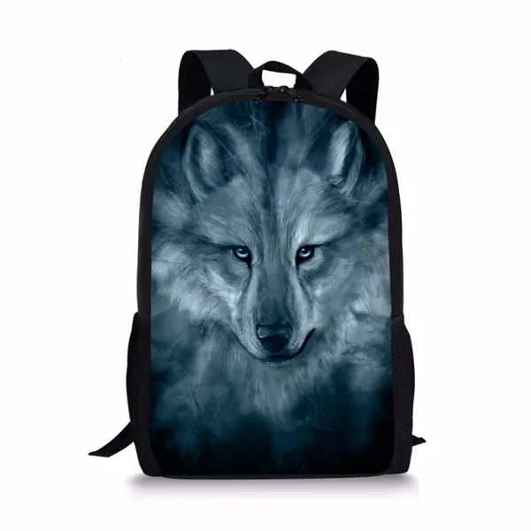 Прохладный 3D Wolf Moon рюкзак для школьников жгут основной дети динозавров Bagpack дизайнер Bookbags полиэстер - Цвет: Z2267C