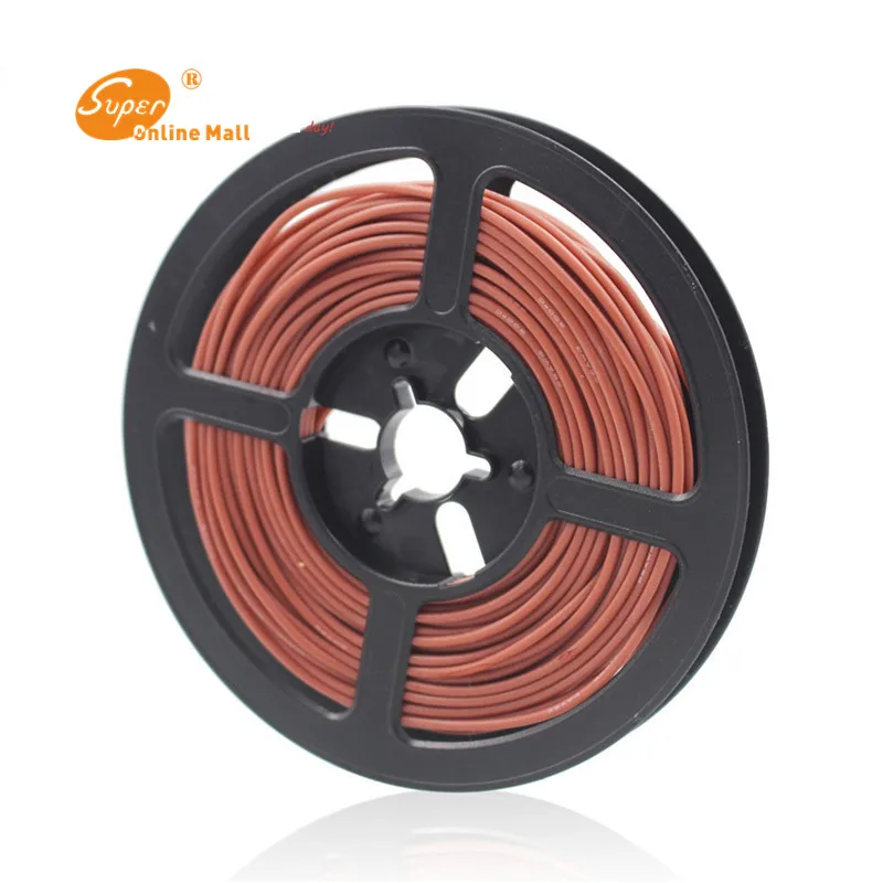 brown 10 метров 20 метров 24AWG гибкий многожильный силиконовый кабель RC медный провод электронный разъем многоцветный DIY - Цвет: brown