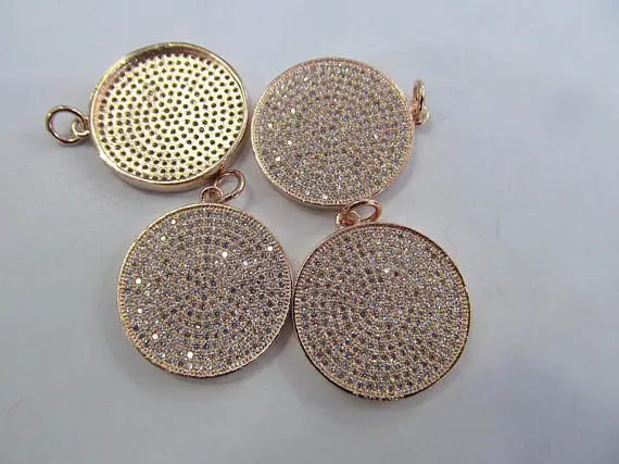 6 шт 16 30 мм Fluorial Micro Pave Diamond Disc Black CZ подвеска Круглый Шарм кольцо в виде сердца