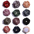 50 шт. 7 см винтажные сгоревшие атласные цветы с стойкостью для головного убора корсаж цветок для шляпы платье аксессуары
