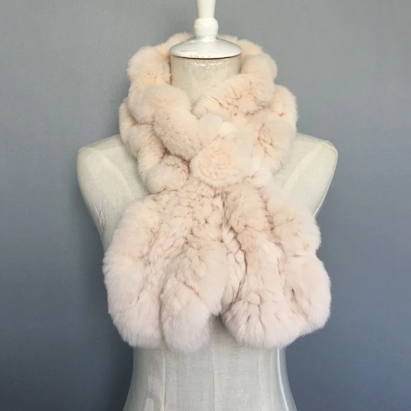 (TopFurMall) женские осенне зимние вязаные шарфы из натурального меха кролика Рекс