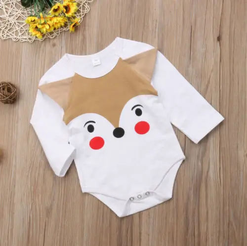 Комбинезон с длинными рукавами и объемным принтом для новорожденных мальчиков